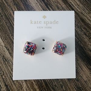 KATE SPADE colorful glitter stud earrings mini